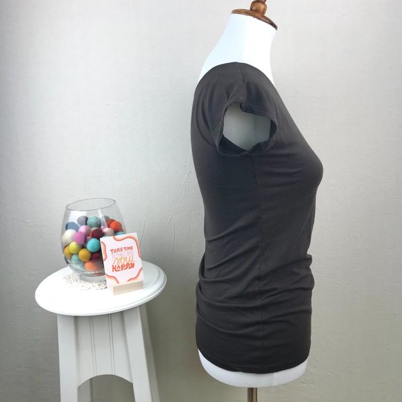 Style & Co Espresso Brown Cap Sleeve Lightweight Top - Picture 4 of 11